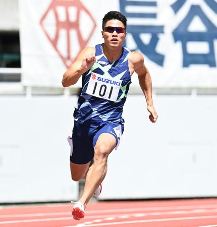 　２００ｍ予選で力走する小池祐＝エコパスタジアム（撮影・高石航平）