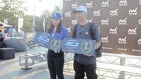 　優勝した（左から）内藤寧々、中村輪夢＝茨城県境町アーバンスポーツパーク
