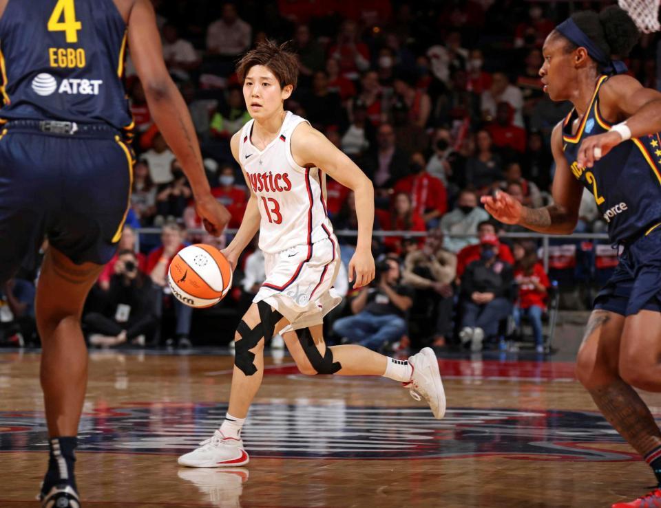 　ＷＮＢＡデビューした町田（ＮＢＡＥ提供・ゲッティ＝共同）