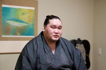 　大相撲夏場所の優勝から一夜明け、リモート会見に臨んだ横綱照ノ富士（日本相撲協会提供）