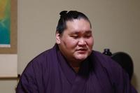 　オンライン会見で名古屋場所への意気込みを語る照ノ富士（日本相撲協会提供）