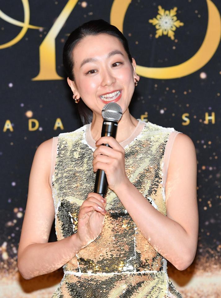 　アイスショー「ＢＥＹＯＮＤ」の開催を発表した浅田真央さん（撮影・佐々木彰尚）