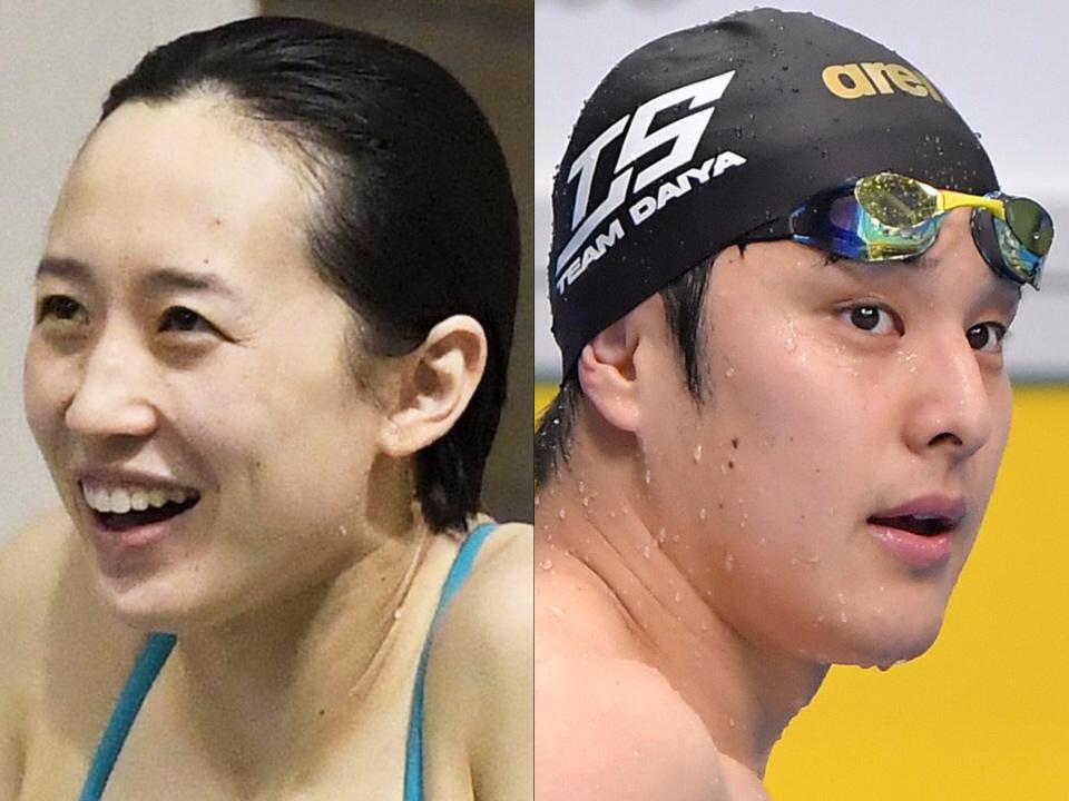 　馬淵優佳（左）と瀬戸大也