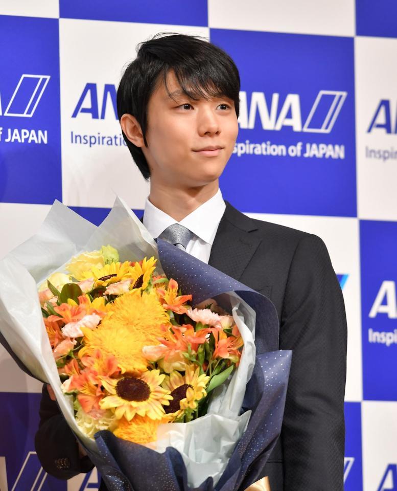 　プロ転向の“決意表明”した羽生結弦（撮影・伊藤笙子）