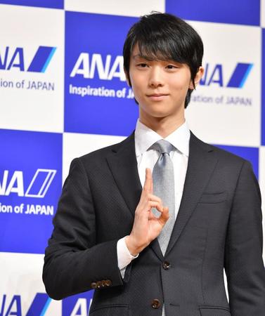 　プロ転向の“決意表明”をした羽生結弦（撮影・伊藤笙子）