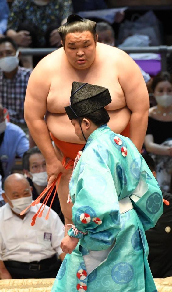 　剣翔が十三日目から休場、水戸龍が不戦勝となる（撮影・佐藤厚）