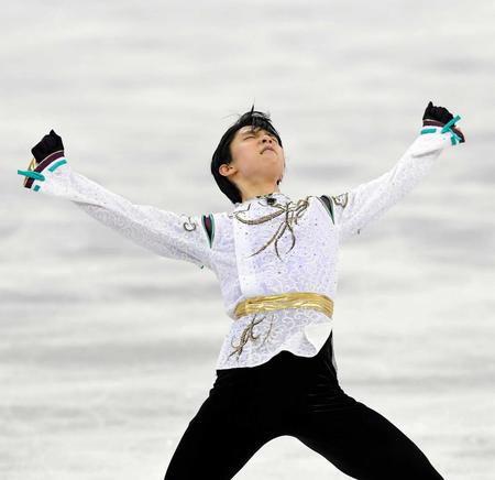 男子フリーで熱演する羽生結弦＝２０１８年２月１７日