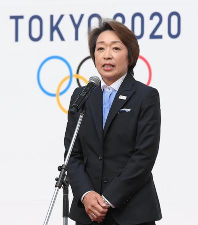 　東京五輪１周年記念セレモニーであいさつをする橋本聖子氏（撮影・堀内翔）