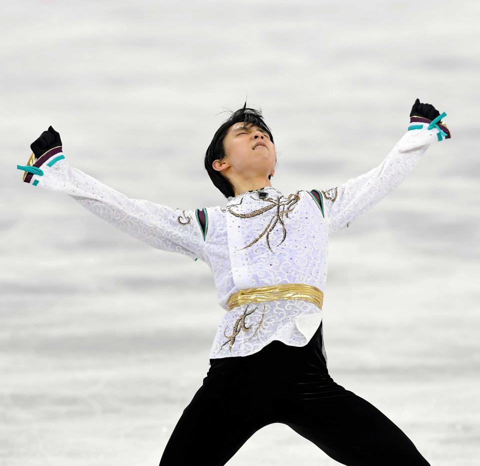 男子フリーで熱演する羽生結弦＝２０１８年２月１７日