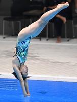 　決勝で演技する馬淵優佳（撮影・高石航平）