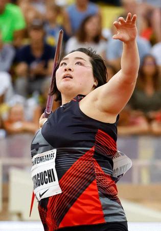 女子やり投げで２位となった北口榛花（ロイター＝共同）