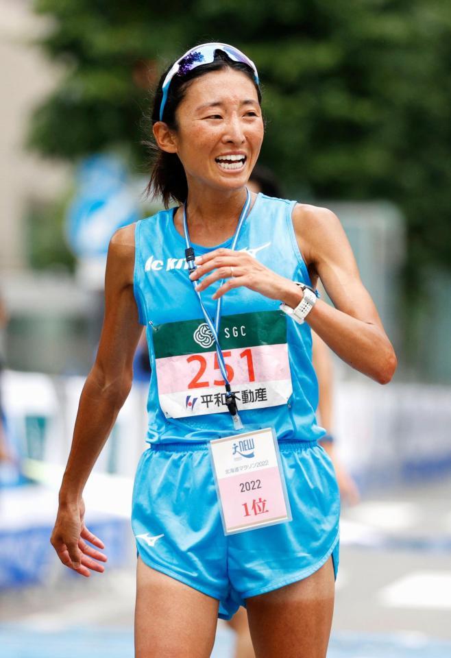 　２時間29分52秒で優勝した山口遥