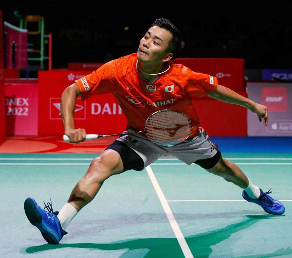 　デンマーク選手と対戦する西本拳太