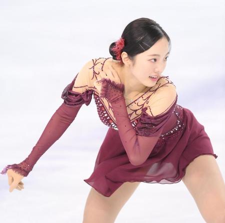 　本田真凜のフリーの演技（撮影・堀内翔）