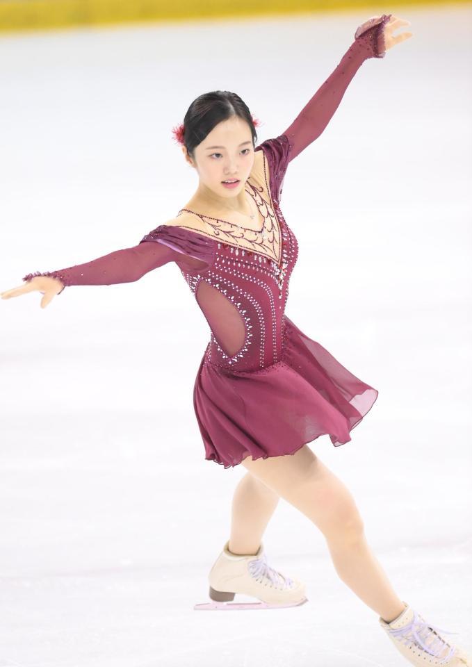 　本田真凜のフリーの演技（撮影・堀内翔）