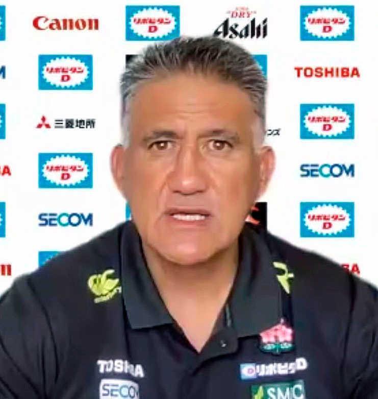 　オンライン会見を行うジョセフ・ヘッドコーチ