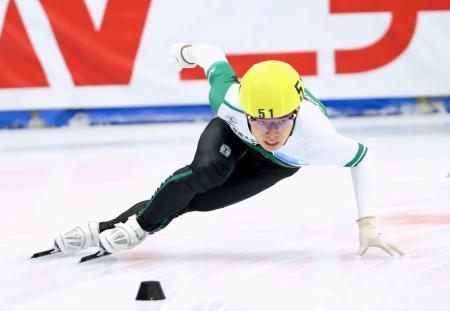 　男子１０００メートル決勝　優勝した宮田将吾＝帝産アイススケートトレーニングセンター