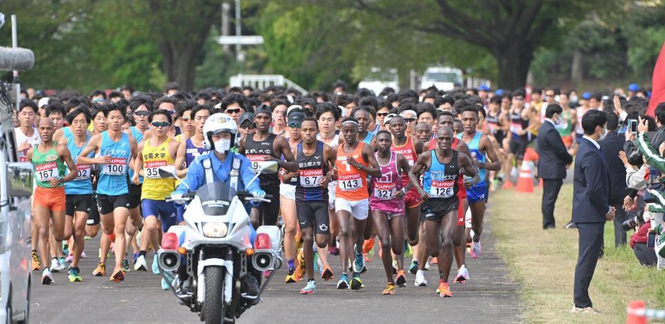 　箱根駅伝出場をかけ、予選会に挑む選手たち（撮影・伊藤笙子）