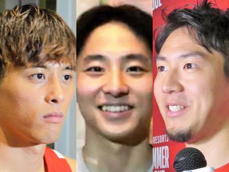 　（左から）富樫勇樹、河村勇輝、比江島慎