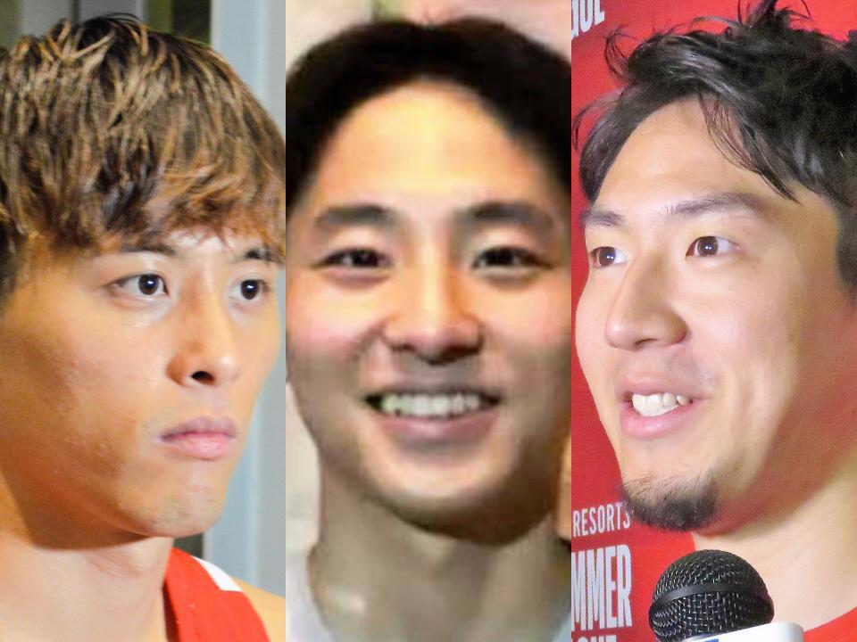 　（左から）富樫勇樹、河村勇輝、比江島慎
