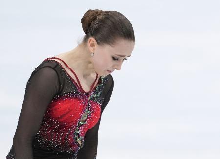 　北京冬季五輪でフィギュアスケートの女子フリーで４位に終わったカミラ・ワリエワ＝２月、北京（共同）