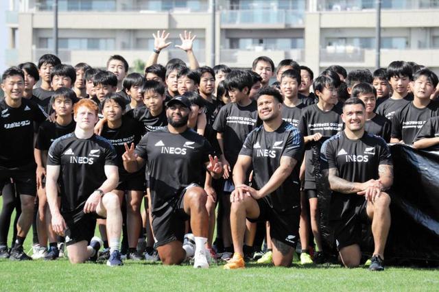 ラグビー　オールブラックスが千葉の子どもたちと交流　２９日に日本代表と対戦