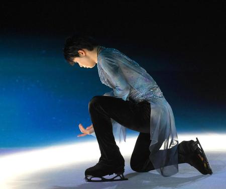 　「いつか終わる夢」を終えた羽生結弦さん（撮影・堀内翔）