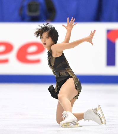 　女子ＳＰでかっこいい女性を演じる坂本花織（撮影・伊藤笙子）