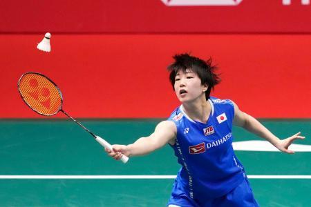 　ワールドツアーファイナルの１次リーグ女子シングルスＡ組でプレーする山口茜＝バンコク（ＡＰ＝共同）