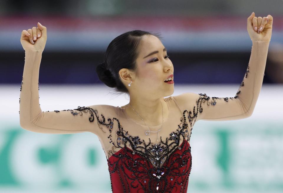 　女子で優勝した三原舞依のフリー（共同）