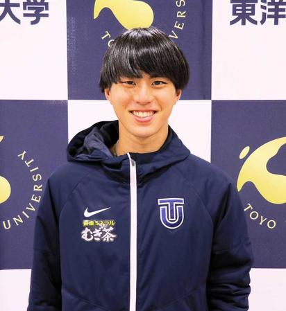 　箱根駅伝に向けて意気込みを語った石田洸介（東洋大提供）