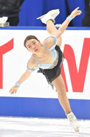 　本番に向け調整する紀平梨花（撮影・高部洋祐）