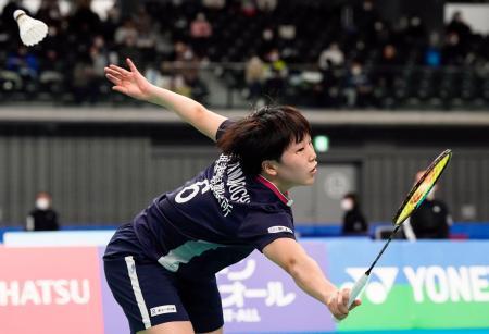 　女子シングルス　２回戦で勝利した山口茜＝武蔵野の森総合スポーツプラザ