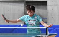 　女子シングルス５回戦進出を決めた平野美宇（撮影・佐々木彰尚）