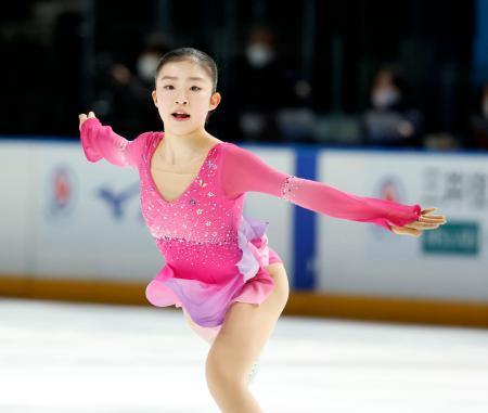 　フィギュア少年女子で優勝した宮城・千葉百音のフリー＝フラット八戸