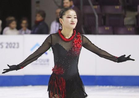 　女子ＳＰの演技を終えた渡辺倫果（共同）