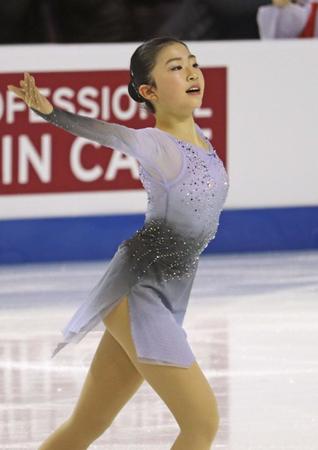 　女子ＳＰの演技を終えた千葉百音（共同）