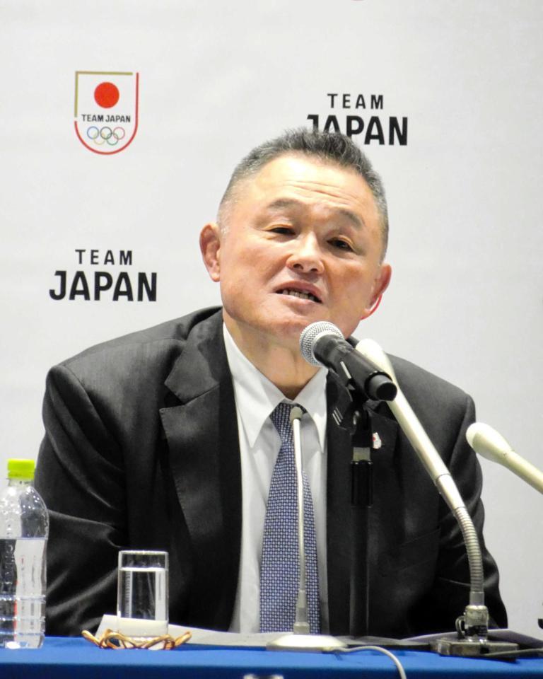 　定例会見を行ったＪＯＣ山下泰裕会長