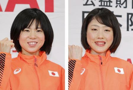 　左から鈴木亜由子、前田穂南