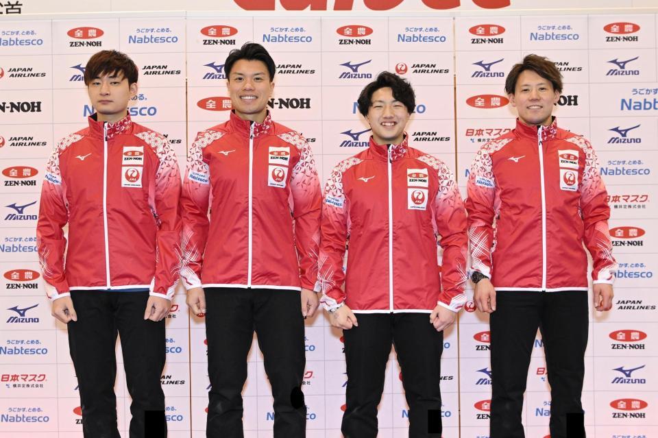 　世界選手権に挑む男子日本代表のＳＣ軽井沢ク、（左から）柳沢李空、山口剛史、山本遵、小泉聡　（Ｃ）ＪＣＡ　ＩＤＥ
