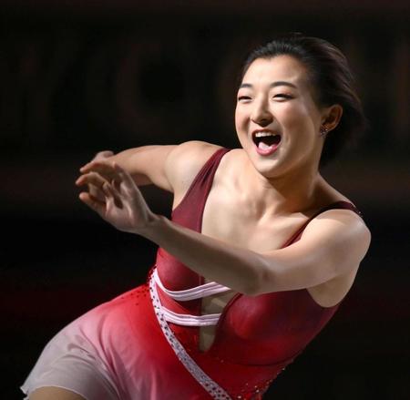 　エキシビションに出演した坂本花織（撮影・堀内翔）