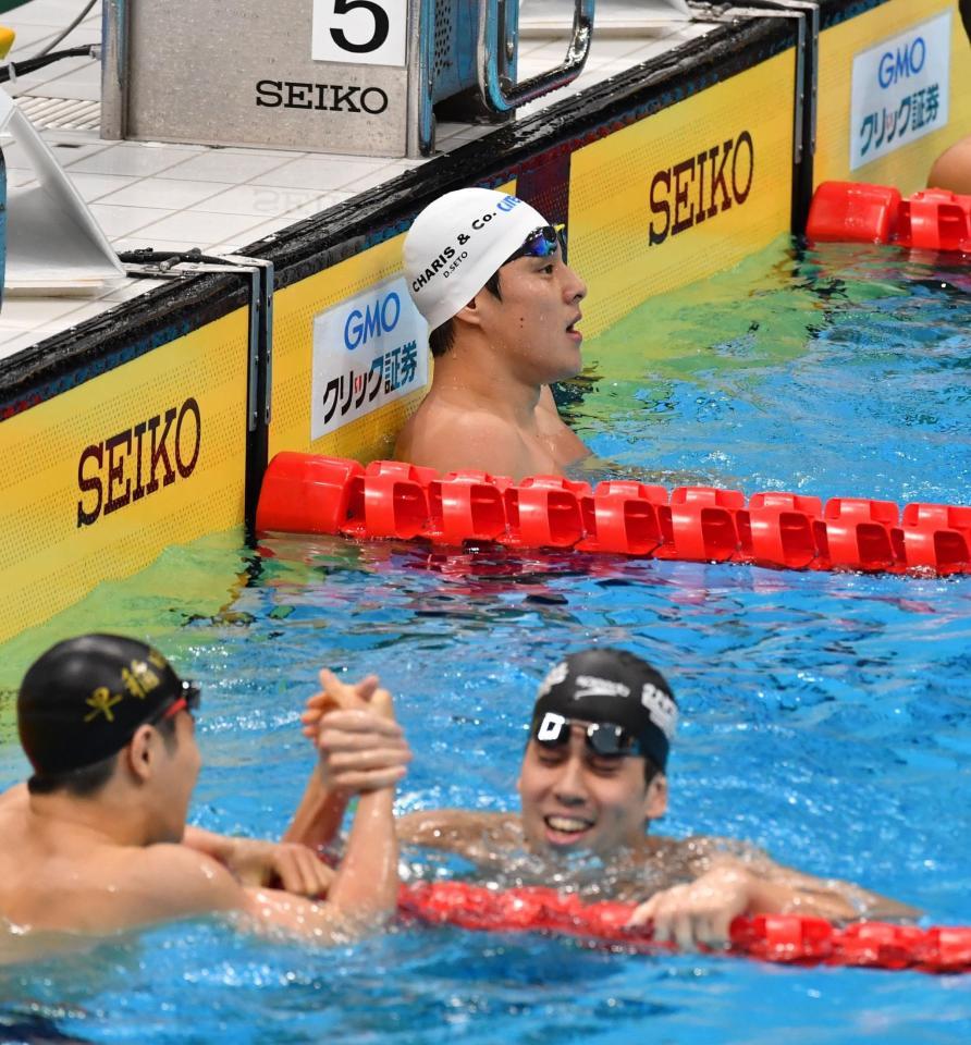 　男子２００ｍ自由形予選で全体の５位で通過した瀬戸大也（撮影・佐々木彰尚）