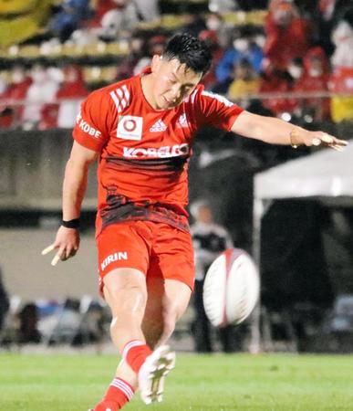 　前半、復帰戦でゴールを決める神戸のＳＯ李承信