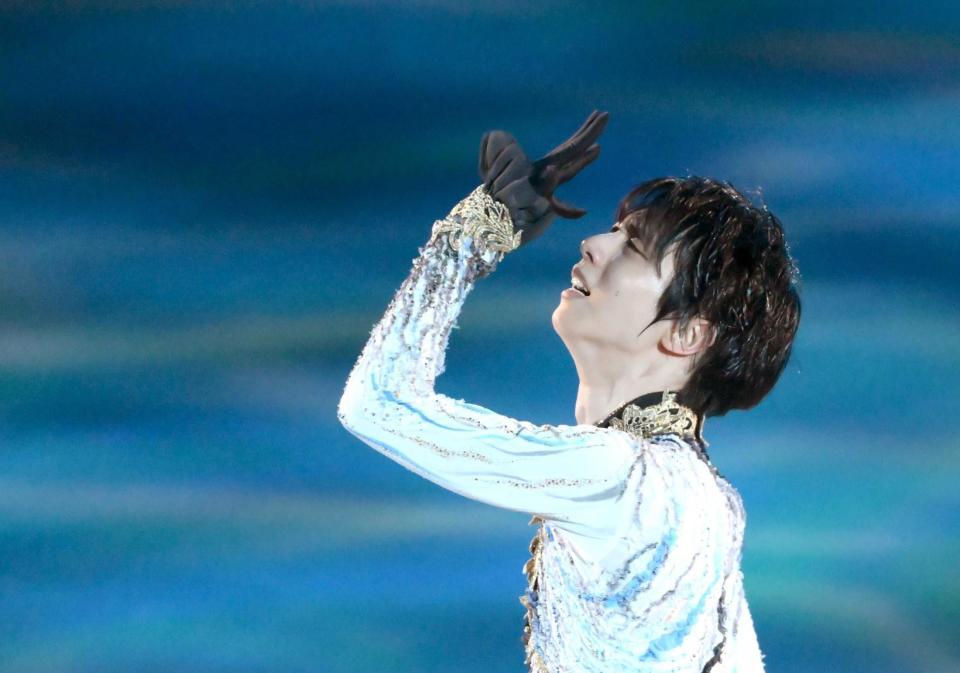 羽生結弦さん 漆黒の衣装で熱演 １４－１５年シーズンのフリー「オペラ