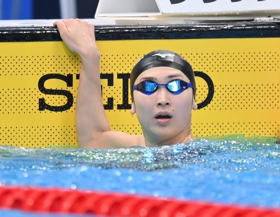 　女子１００ｍ自由形予選で３位だった池江璃花子（撮影・西岡正）