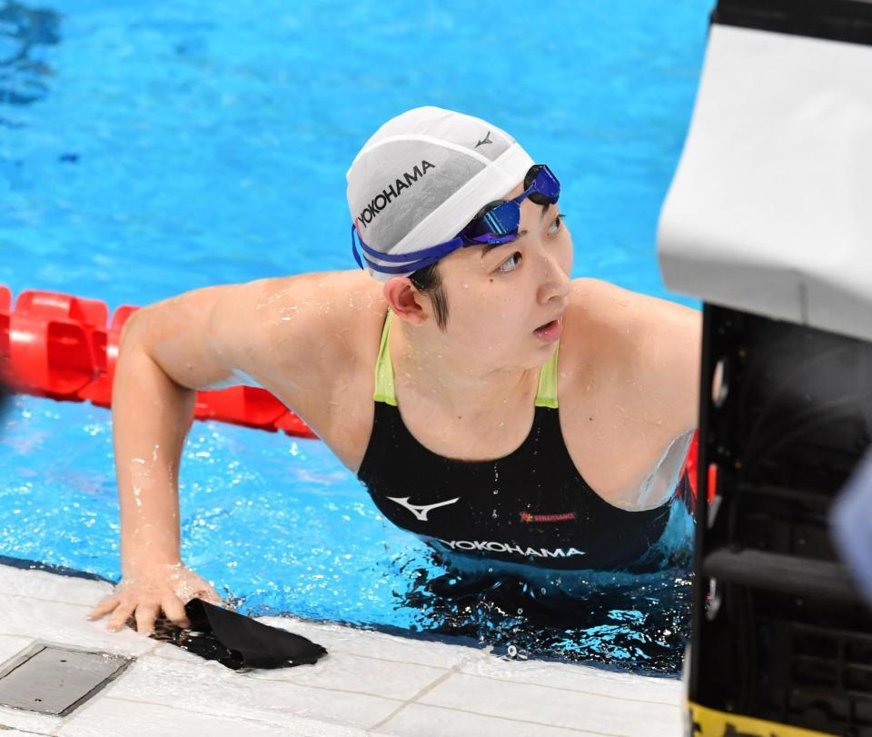 　女子５０ｍ自由形の予選を全体の２位で通過した池江璃花子（撮影・佐々木彰尚）