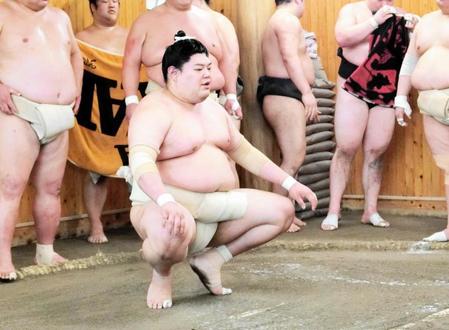 　荒汐部屋に出稽古で訪れた阿炎