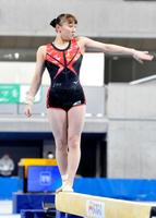 　全日本選手権に向け調整する宮田笙子＝東京体育館