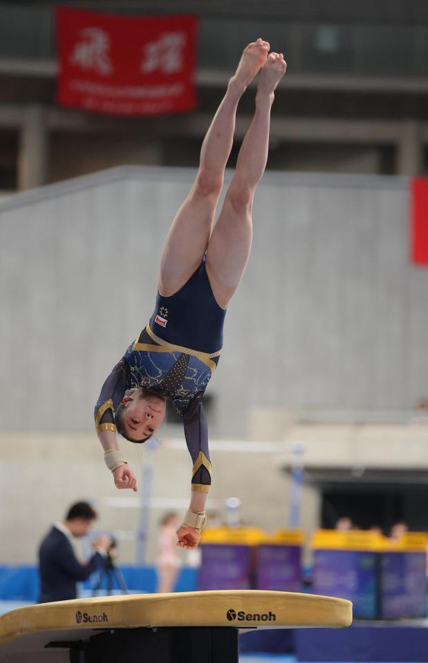 　女子個人総合決勝、山口幸空の跳馬