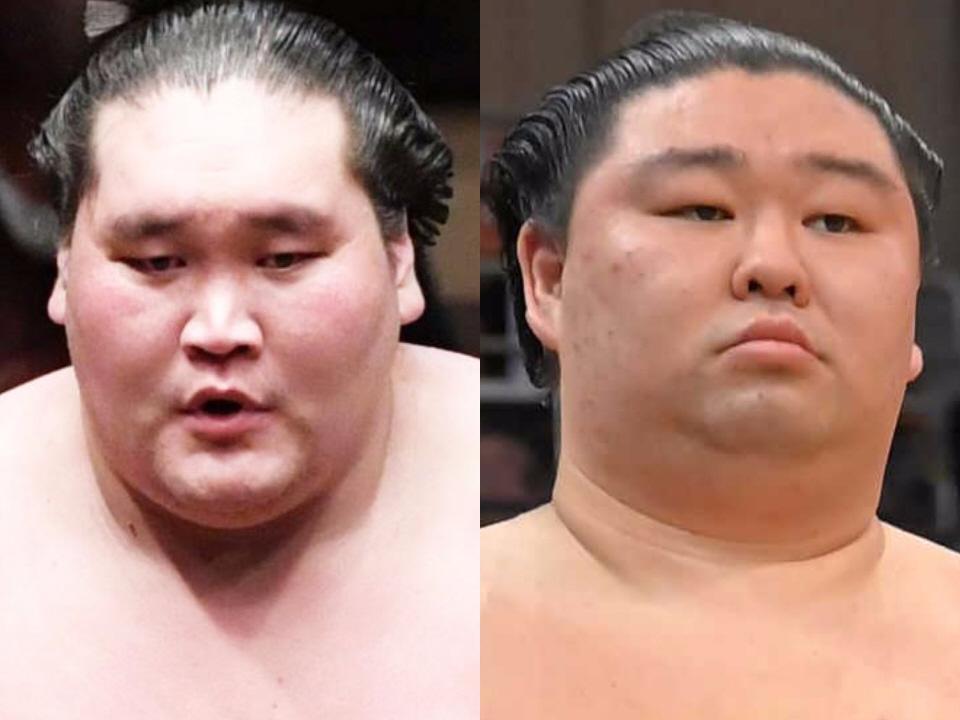 　照ノ富士（左）と正代